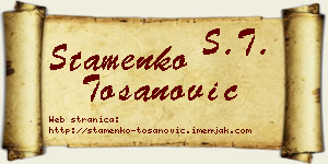 Stamenko Tošanović vizit kartica